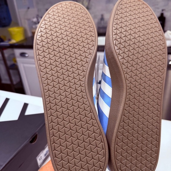 Adidas VL Court 2.0 Men’s Sneakers. Blue W/ White Stripes Gum Soles Sz 12 NEW! - Picture 9 of 14